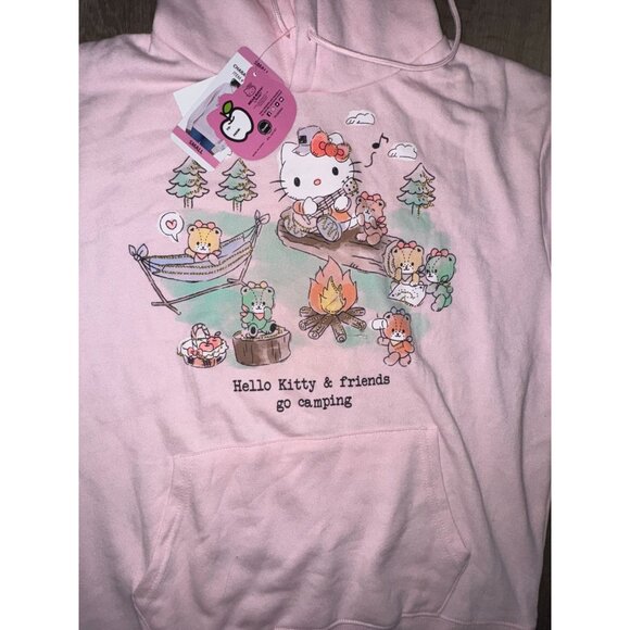 Hello Kitty & Friends Go Camping Pink Hoodie S - Picture 3 of 6